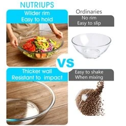 6 Quart Mixing Bowl, Extra Large Glass Salad Bowl For Kitchen -Wilton Shop 51sDVbAB8qL