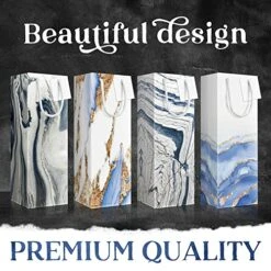 12 PC Bottle Bags For Gifts, Upscale Marble Design Wine & Bottle Bags, Heavy Duty Tall Wine Bag, Bottle Bags For Wine, Wine Gift Bag, Bottle Gift Bags For Wine, Wine Bags, Wine Gift Bags -Wilton Shop 51sQLnOQIeL