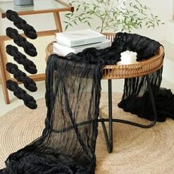 Sage Green Cheesecloth Table Runner, Aorruio 5 Packs 13ft Boho Gauze Cheese Cloth Table Runner, 35x157 Inches Sheer Wedding Birthday Party Table Runner For Boho Baby Bridal Shower Backdrop Decorations -Wilton Shop 51sT4d6b 7L. AC