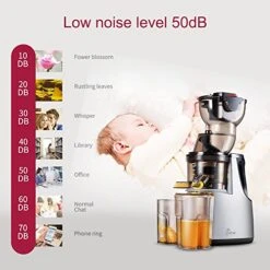 Slow Masticating Juicer, Jese 37RPMs Cold Press Juice Extractor 3.4" Wide Chute Countertop Juicer -Wilton Shop 51sUE5NwWqL