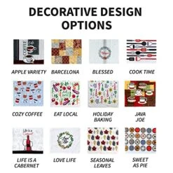 Kitchen Designers Set Of 4 Soft Cotton Dish Towels, 15 In X 25 In, Love Life -Wilton Shop 51siILAb4YL