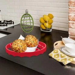 Silicone Cooker Rack For Instant Pot 5,6,8 Qt, Roasting Rack For Baking Cooking Steaming, Crock Pot Air Fryer Pressure Cooker Rack (Oval,Red,2Set) -Wilton Shop 51sixL0marL