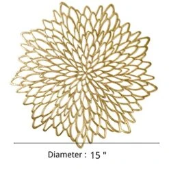 12 Pack Gold Metallic Round Placemats Laminated Vinyl Leaf Dining Table Decorative By Snowkingdom -Wilton Shop 51sn3FNBSWL