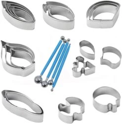 24pcs Gumpaste Petal&Calyx Cutters Set,4pcs Modelling Tools,Stainless Steel Fondant Mold Sugarcraft Flower For Cake Decorating -Wilton Shop 51sxvWWbxcL. AC