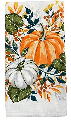 GENERIC Fall Kitchen Towels Oven 2Pc Set 100% Cotton Orange & White Pumpkins Berries And Leaves Autumn Harvest With Custom Magnet (2 Pc Towel Set) (OG-410-S) 4 GENERIC Fall Kitchen Towels Oven 2Pc Set 100% Cotton Orange & White Pumpkins Berries And Leaves Autumn Harvest With Custom Magnet (2 Pc Towel Set) (OG-410-S) - Image 2