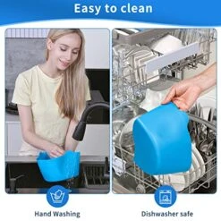 Slow Cooker Liners For Crockpot Crock Pot 6-8 QT, Reusable Silicone Slow Cooker Divider Liner Large Size For 6-8 Quart Oval Slow Cooker,Crock Pot Divider Insert, Dishwasher Safe, BPA Free(Blue +Red) -Wilton Shop 51t7BKRBWnL