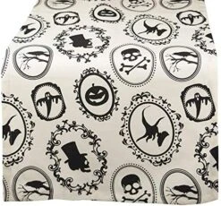 Halloween Party Tabletop Decor, Reusable & Machine Washable Cotton Fabric, Placemat Set, 13x19, Skull & Bones, 4 Piece -Wilton Shop 51t9xK3OkJL. AC