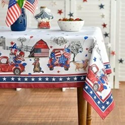 4th Of July Cloth Napkins 18 X 18 Inch, Patriotic Independence Day Memorial Day Red Truck Cat Party Dinner Decoration Washable Napkins Set Of 6 -Wilton Shop 51tDcwxFCgL. AC 1