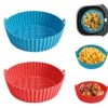 2 Pack Silicone Air Fryer Liners, PureGuard 8.5 Inch Air Fryer Silicone Basket Bowl Round Air Fryer Tray For 5QT Or Bigger Air Fryer Oven Accessories Heat Resistant Easy Cleaning Red + Blue 2 2 Pack Silicone Air Fryer Liners, PureGuard 8.5 Inch Air Fryer Silicone Basket Bowl Round Air Fryer Tray For 5QT Or Bigger Air Fryer Oven Accessories Heat Resistant Easy Cleaning Red + Blue -Wilton Shop 51tHHRmbvML