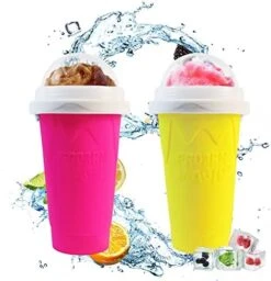 Slushie Maker Cup, Magic Quick Frozen Smoothies Cup Cooling Cup Double Layer Squeeze Cup Slushy Maker Cup, Homemade Milk Shake Ice Cream Maker DIY It For Children And Family -Wilton Shop 51tJOKaooL. AC