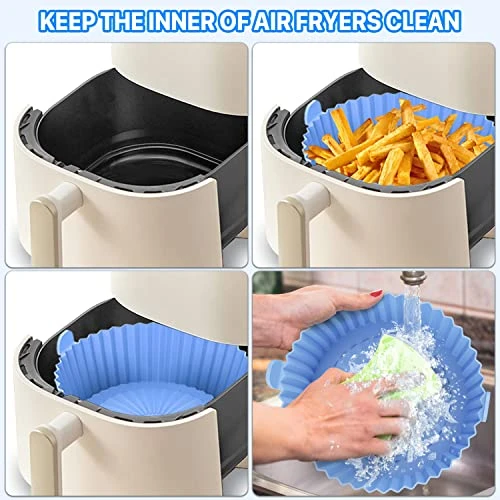 Air Fryer Silicone Pot,2-Pack 9.4 Inch Reusable Air Fryer Liners Round Food Safe Non Stick Air Fryer Basket Oven Accessories For Cosori 6 Qt Or Bigger Air Fryer (9.4 ") 7 Air Fryer Silicone Pot,2-Pack 9.4 Inch Reusable Air Fryer Liners Round Food Safe Non Stick Air Fryer Basket Oven Accessories For Cosori 6 Qt Or Bigger Air Fryer (9.4 ") - Image 5
