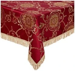 Prestige Damask Design Tablecloth Burgundy 60" By 84" Oblong/Rectangle