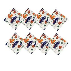 Pumpkin Farm Truck Country Rustic Autumn And Fall Fabric Napkins, Vintage Truck Grateful Thanksgiving, Soil Resistant, No Iron Easy Care Napkins, Set Of 8 Napkins