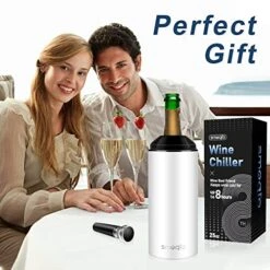 Wine Chiller, Wine Chiller Bucket With Adjustable Cover And Wine Saver Vacuum Pump, Double Walled And Vacuum Wine Bottle Chiller -Wilton Shop 51tYjJuwVkL