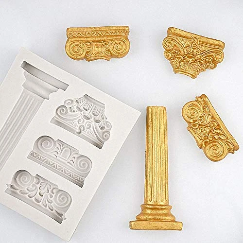 Set Of 2 Roman Column Silicone Fondant Mold Greek Marble Pillars Bas Relief Retro European Pattern Clock Gumpaste Chocolate Candy Mold Cake Decorating Tool 5 Set Of 2 Roman Column Silicone Fondant Mold Greek Marble Pillars Bas Relief Retro European Pattern Clock Gumpaste Chocolate Candy Mold Cake Decorating Tool - Image 3