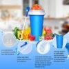 Slushy Cup, TIK TOK Slushie Maker Cup Frozen Magic Squeeze Cup, Ice Cream Maker Cup, Cool Stuff Trending Tiktok Items Homemade DIY Cool Gadgets With Lid & Straw (350ML, BLUE) (Pink) -Wilton Shop 51tcLVYvCAL