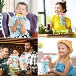 New Cartoon Dinosaur Slushy Cup, Quick Frozen Magic Slushie Maker Cup, Double Layers Slushie Cup With Cup Brush Straw And Spoon, DIY Homemade Squeeze Slushy Maker Cup For Drinks Juices And Milk -Wilton Shop 51te8dXU5DL