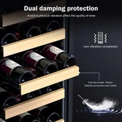 Upgrade Wine Cooler Refrigerator, 15 Inch 32 Bottle, Fast Cooling Low Noise And Frost Free Wine Fridge With Digital Temperature Control, Compressor Wine Cooler For Built-in Or Freestanding 16 Upgrade Wine Cooler Refrigerator, 15 Inch 32 Bottle, Fast Cooling Low Noise And Frost Free Wine Fridge With Digital Temperature Control, Compressor Wine Cooler For Built-in Or Freestanding -Wilton Shop 51tefEEiRcL