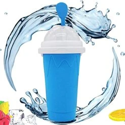 TIK TOK Slushie Maker Cup, Slushy Maker Ice Cup Frozen Magic Squeeze Cup Cooling Maker Cup Freeze Mug Milkshake Smoothie Mug, Portable Squeeze Ice Cup For Everyone (Blue) -Wilton Shop 51tjFNDNjTS