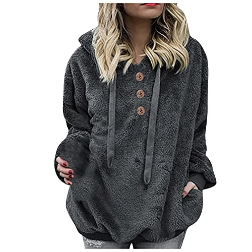 VODMXYGG Womens Winter Long Sleeve Fleece Jacket Pullover Hooded Solid Colour Sweatshirt Casual Fashion Basic Tops 3 VODMXYGG Womens Winter Long Sleeve Fleece Jacket Pullover Hooded Solid Colour Sweatshirt Casual Fashion Basic Tops