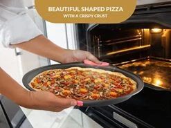 Pizza Pan For Oven (Set Of 2 Pizza Pans) 15″ Pizza Pan With Holes - Non-Stick & Dishwasher Safe - Pizza Tray For Oven - Incl. Pizza Cu -Wilton Shop 51tndUDs3WL