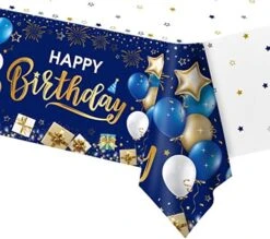 Happy Birthday Decorations, 1pcs Black And Gold Birthday Tablecloth For Men Women, Plastic Disposable Rectangle Table Cover For 90th 80th 70th 60th 50th 40th 30th Birthday Party Decor- 54" X 108" -Wilton Shop 51tpwxAdPuL. AC