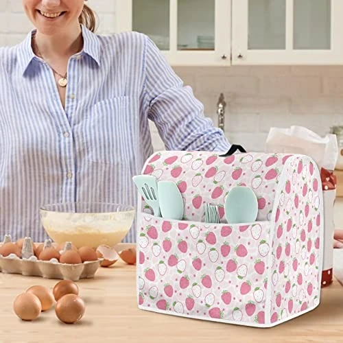 DIYFLASH Stand Mixer Cover Kitchen Mixer Cover With Pockets Strawberry Dust Covers For Kitchen Appliances, Fashion Home Kitchen Small Appliance Parts Accessories Size S 5 DIYFLASH Stand Mixer Cover Kitchen Mixer Cover With Pockets Strawberry Dust Covers For Kitchen Appliances, Fashion Home Kitchen Small Appliance Parts Accessories Size S - Image 3