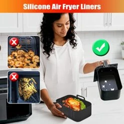 2 Packs Air Fryer Silicone Pot For Ninja Foodi Dual DZ201 DZ401, Food Grade Reusable Non Stick Replacement Silicone Air Fryer Liner Basket Bowl Accessories For Ninja 8 QT Air Fryer, Dishwasher Safe 20 2 Packs Air Fryer Silicone Pot For Ninja Foodi Dual DZ201 DZ401, Food Grade Reusable Non Stick Replacement Silicone Air Fryer Liner Basket Bowl Accessories For Ninja 8 QT Air Fryer, Dishwasher Safe -Wilton Shop 51tv59lIKRL