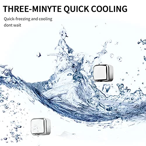 Cube Whiskey Chillers Stones 6 PCS - Stainless Steel Reusable With Ice Tong Gift Set - Metal Beverage Chilling Rocks For Wine,Beer, Vodka, Coke, Scotch, Bourbon, No Change The Flavor 3 Cube Whiskey Chillers Stones 6 PCS - Stainless Steel Reusable With Ice Tong Gift Set - Metal Beverage Chilling Rocks For Wine,Beer, Vodka, Coke, Scotch, Bourbon, No Change The Flavor