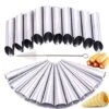 Cream Horn Molds, 21 Pcs Moulds Stainless Steel Cannoli Form Tubes Cream Roll Mold Screw Croissant Mold Cone Tubular Shaped Mold For Cannoli Tubes Croissant Baking Forms Mould With Cleaning Brush -Wilton Shop 51tye4hgQoL