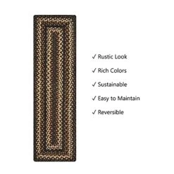 Kilimanjaro Premium Jute Braided Small Table Runner 8" X 28" (Set Of 2) Rectangular Black Reversible, Natural Jute Yarn Rustic, Country, Primitive, Farmhouse Style Kitchen Tabletop 9 Kilimanjaro Premium Jute Braided Small Table Runner 8" X 28" (Set Of 2) Rectangular Black Reversible, Natural Jute Yarn Rustic, Country, Primitive, Farmhouse Style Kitchen Tabletop -Wilton Shop 51u3RpayRfS
