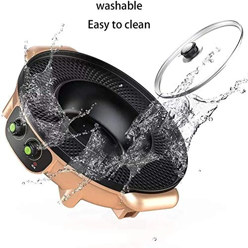 Electric Hot Pot Aluminum Alloy Bu-roasting All-in-one Pot Household Indoor Smoke-free Non-stick Barbecue Plate Adjustable 6 Electric Hot Pot Aluminum Alloy Bu-roasting All-in-one Pot Household Indoor Smoke-free Non-stick Barbecue Plate Adjustable - Image 4