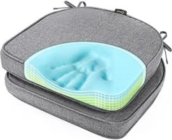 Gel Memory Foam Chair Cushions, FadeShield Water-, Stain-Resistant Durable Reversible Seat Cushion Pads With Ties For Indoor/Outdoor Kitchen Dining Office, 17"x16", Set Of 2, Heather Indigo 27 Gel Memory Foam Chair Cushions, FadeShield Water-, Stain-Resistant Durable Reversible Seat Cushion Pads With Ties For Indoor/Outdoor Kitchen Dining Office, 17"x16", Set Of 2, Heather Indigo -Wilton Shop 51uFquPsj0L. AC