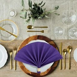 - Pack Of 12-100% Cotton Oversized Dinner Napkins 50 CM X 50 CM (20 In X 20 In), Purple - Heavy Weight Fabric For Daily Use With Mitered Corners Finish, Purple