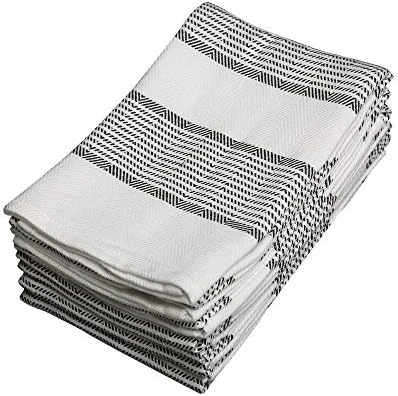 Stripe Kitchen Towels | Pack Of 6 | 18 X 28 Inches | Highly Absorbent |100% Cotton Dish Towels | Tea Towels | Bar Towels | Red 8 Stripe Kitchen Towels | Pack Of 6 | 18 X 28 Inches | Highly Absorbent |100% Cotton Dish Towels | Tea Towels | Bar Towels | Red - Image 6