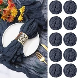 Set Of 20 Gauze Cheesecloth Napkins Rustic Boho Dinner Napkins Wrinkled Cloth Napkins Decorative Napkins For Home Wedding Party Dinner Table Valentine's Day Decoration, 19.7 X 19.7 Inch (Beige) -Wilton Shop 51uOYBJViCL. AC