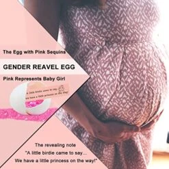 MUFUN Baby Gender Reveal Egg, Girl Gender Reveal, Interesting Gender Reveal Ideas, Egg With Pink Sequins For Family, Friends, And Lovers On Surprise