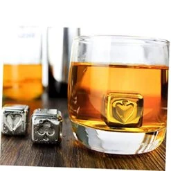 4pcs Reusable Ice For Wine Steel Pattern Chilling Beer Stainless Stones Cubes Poker Soda Rocks Whiskey Red Beverage -Wilton Shop 51uU4oMYN0L