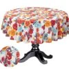 Round Tablecloth 70 Inch, For 3-6 Feet Tables, Round Table Cover Is Stain Resistant, Washable. Perfect For Indoor, Outdoor Tablecloth, Kitchen, Dining, Wedding, Parties, Holiday - Multi Flower -Wilton Shop 51uW3Ey1YoL