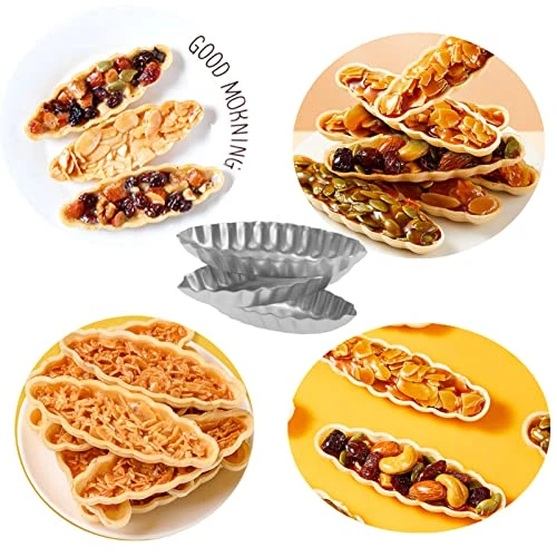 21 Pieces Egg Tart Molds Aluminum Tart Pan Pudding Molds Bakeware Muffin Cupcake Cake Cookie Mold Baking Tool,Boat Shape 5 21 Pieces Egg Tart Molds Aluminum Tart Pan Pudding Molds Bakeware Muffin Cupcake Cake Cookie Mold Baking Tool,Boat Shape - Image 3
