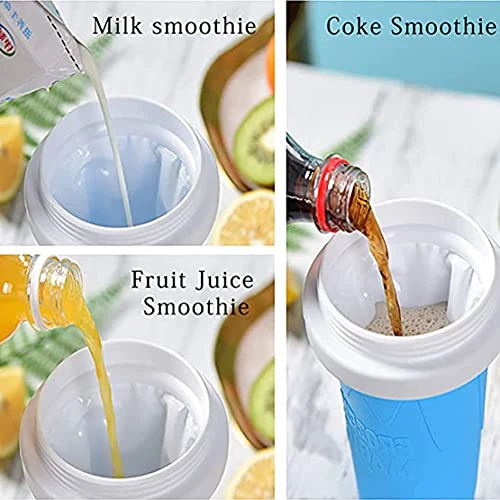 DIY Slushie Maker Cup, Quickly Frozen Cup Cooling Maker Cup, Portable Icy Silicone Cup Homemade Milk Shake Ice Cream Maker For Children And Family(Blue) 6 DIY Slushie Maker Cup, Quickly Frozen Cup Cooling Maker Cup, Portable Icy Silicone Cup Homemade Milk Shake Ice Cream Maker For Children And Family(Blue) - Image 4