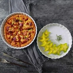 6 Pack 8 Ounce Porcelain Creme Brulee Ramekins Mini Fluted Quiche Dishes, 5.7 Inch Tart Pan Round Pie Plates For Baking, Dishwasher And Oven Safe -Wilton Shop 51ug2bEa8xL