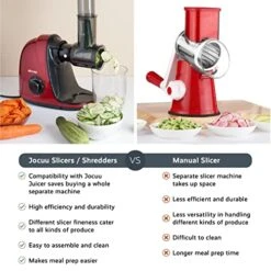 OCUU Slow Masticating Juicer Bundle Set With Vegetable Shredder/Slicer Attachment, 3 Easy To Use And Clean Interchangeable Blades, Quiet Motor & Reverse Function 11 OCUU Slow Masticating Juicer Bundle Set With Vegetable Shredder/Slicer Attachment, 3 Easy To Use And Clean Interchangeable Blades, Quiet Motor & Reverse Function -Wilton Shop 51uhrzwnj5L