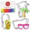 Summer Beach Cookie Cutter 3-Pc Set Made In USA By Ann Clark, Flip Flop, Sunglasses, Palm Tree -Wilton Shop 51unmAcosaL