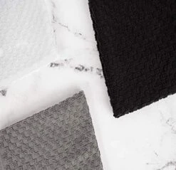 [12 Pack] Kitchen Dish Hand Towels, 100% Cotton Dobby Weave, 410GSM Absorbent Terry Cleaning Cloth, 15x26, Grey -Wilton Shop 51unrS71YsL