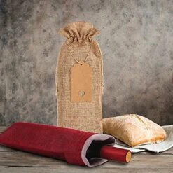 Burlap Wine Gift Bags, 12 Pack Jute Wine Bottle Bags With Drawstring, Reusable Wine Bottle Covers With Ropes And Tags -Wilton Shop 51uoUObC6oS