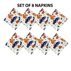Pumpkin Farm Truck Country Rustic Autumn And Fall Fabric Napkins, Vintage Truck Grateful Thanksgiving, Soil Resistant, No Iron Easy Care Napkins, Set Of 8 Napkins -Wilton Shop 51upJyb8AWL