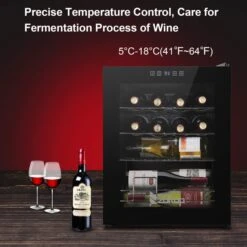 ZOKOP JC-48 115V 85W 1.7cu.ft/49l Electronic Wine Cabinet Cold Rolled Sheet Transparent Glass Door / 16Bottle With Display Black -Wilton Shop 51uqc4Hl2qL