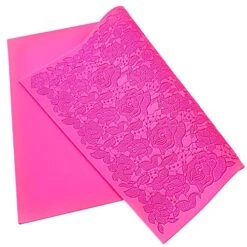 Silicone Cake Fondant Mat, Rose Impression Lace Mold (16 X 12 Inches, Pink Rose) -Wilton Shop 51uuGmM44dL 1