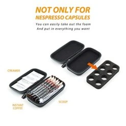 Protective Carrying Case For Nespresso & Compatible Capsules Portable Espresso Maker Coffee Pod Holder PU Material Hard Shell Portable Grey(2 Pack, 4 Pods,8 Pods) -Wilton Shop 51uydPyQ5vL
